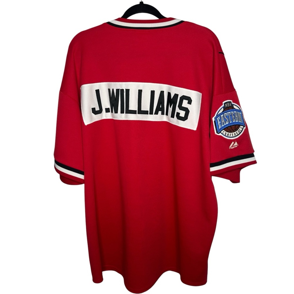 Majestic Chicago Bulls Warm Up Jacket J. Williams Size XL Vintage - Picture 2 of 10